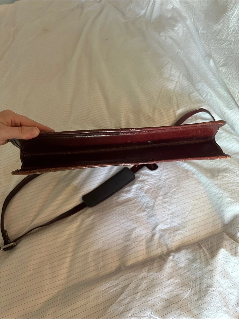 Vintage DeBON Burgundy Woven Textured Leather Briefcase Laptop Bag with Strap